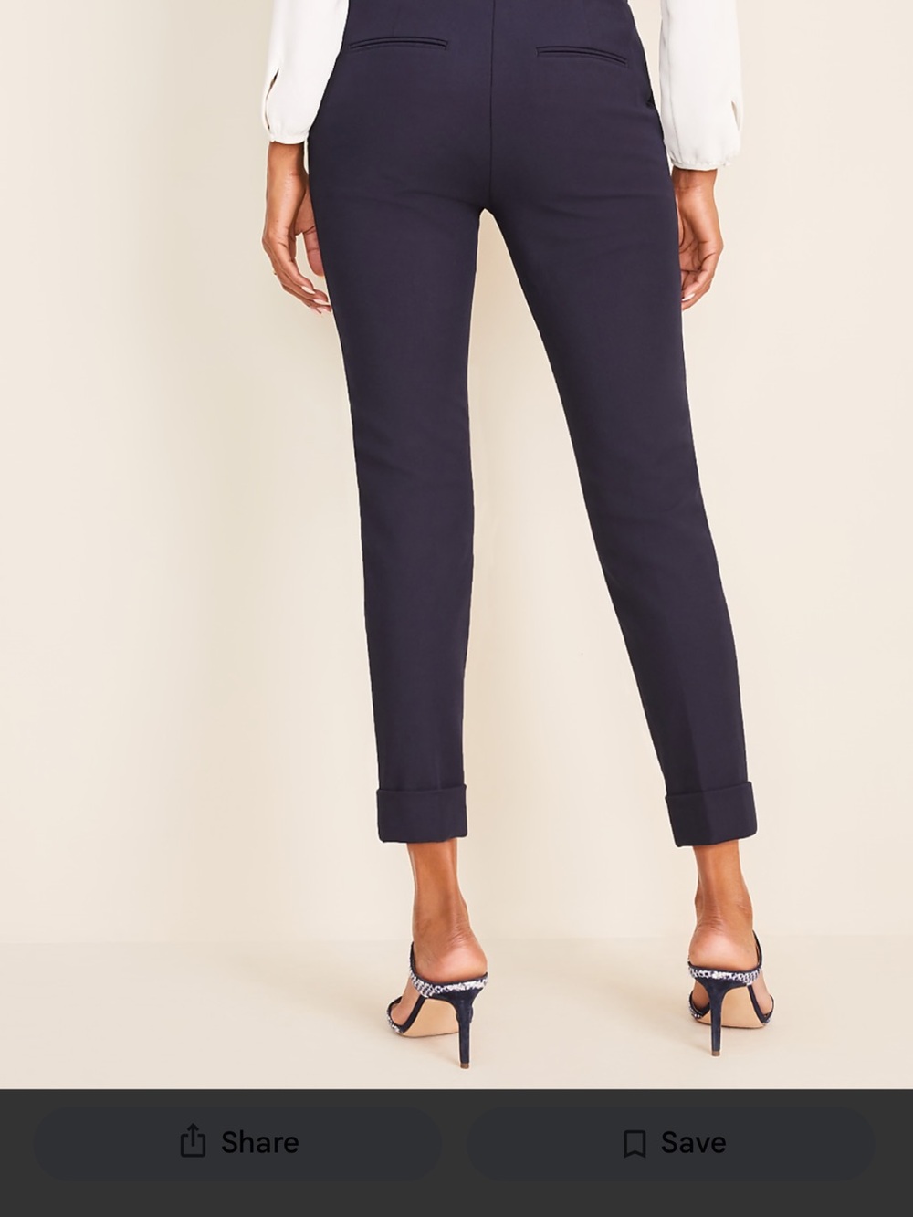 Ann Taylor Navy Cropped Tailored Ankle Pants